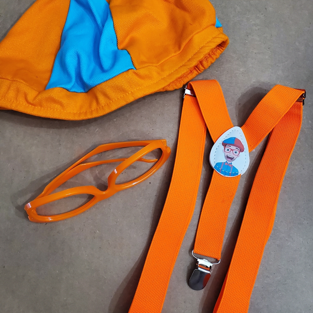 Bright Orange and Blue Kids Hat by [Brand]